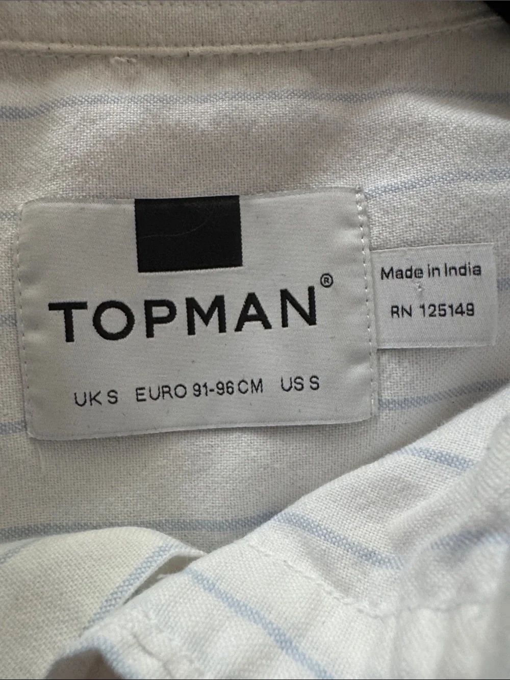Topman White Short-Sleeve Button-Down Shirt with Subtle Pinstripes